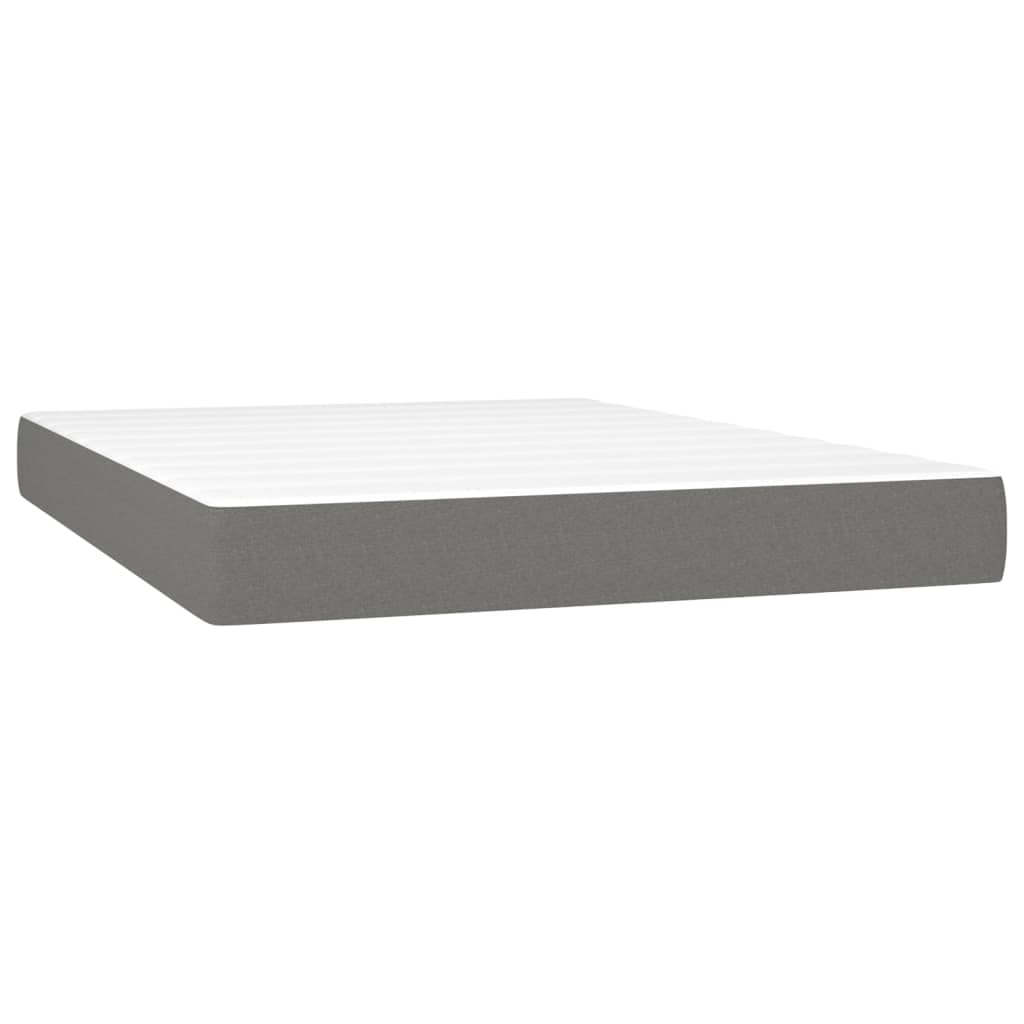 Pocket spring mattress dark grey 140x200x20 cm fabric
