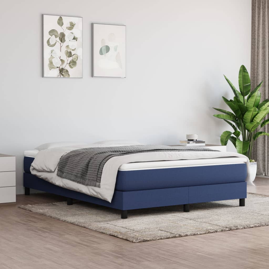 Pocket spring mattress blue 140x200x20 cm fabric
