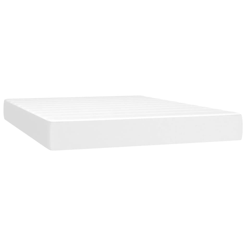 Pocket spring mattress white 140x200x20 cm artificial leather