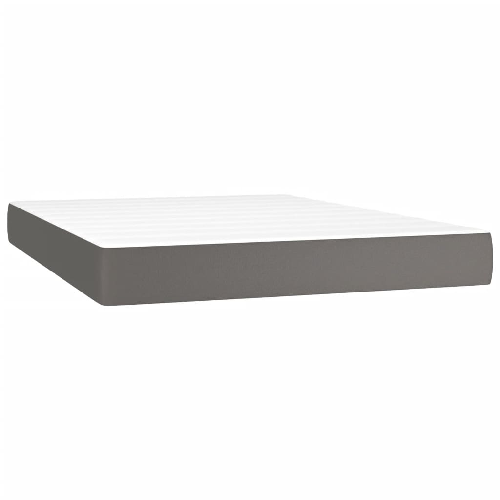 Pocket spring mattress grey 140x200x20 cm artificial leather