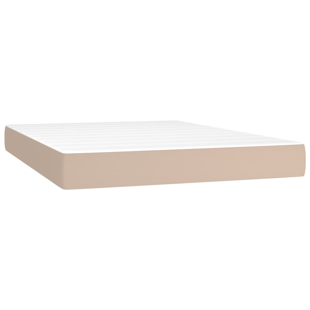 Pocket spring mattress Cappuccino 140x200x20 cm artificial leather