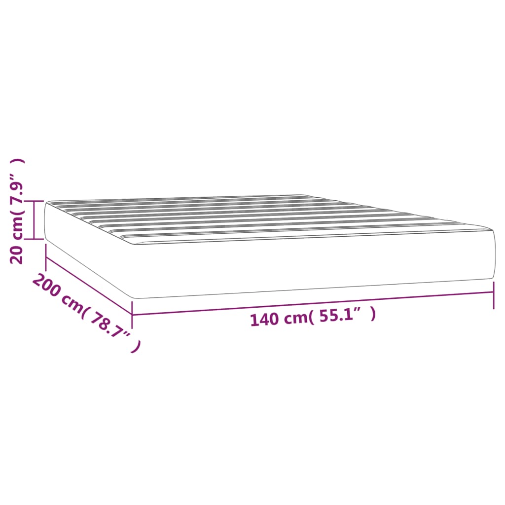 Pocket spring mattress Cappuccino 140x200x20 cm artificial leather