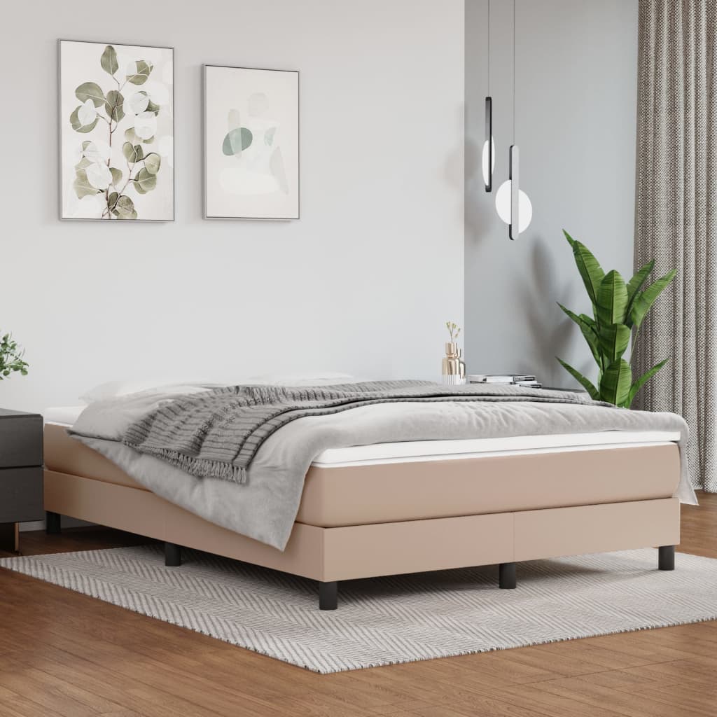 Pocket spring mattress Cappuccino 140x200x20 cm artificial leather