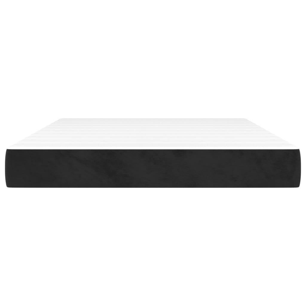 Pocket spring mattress black 140x200x20 cm velvet