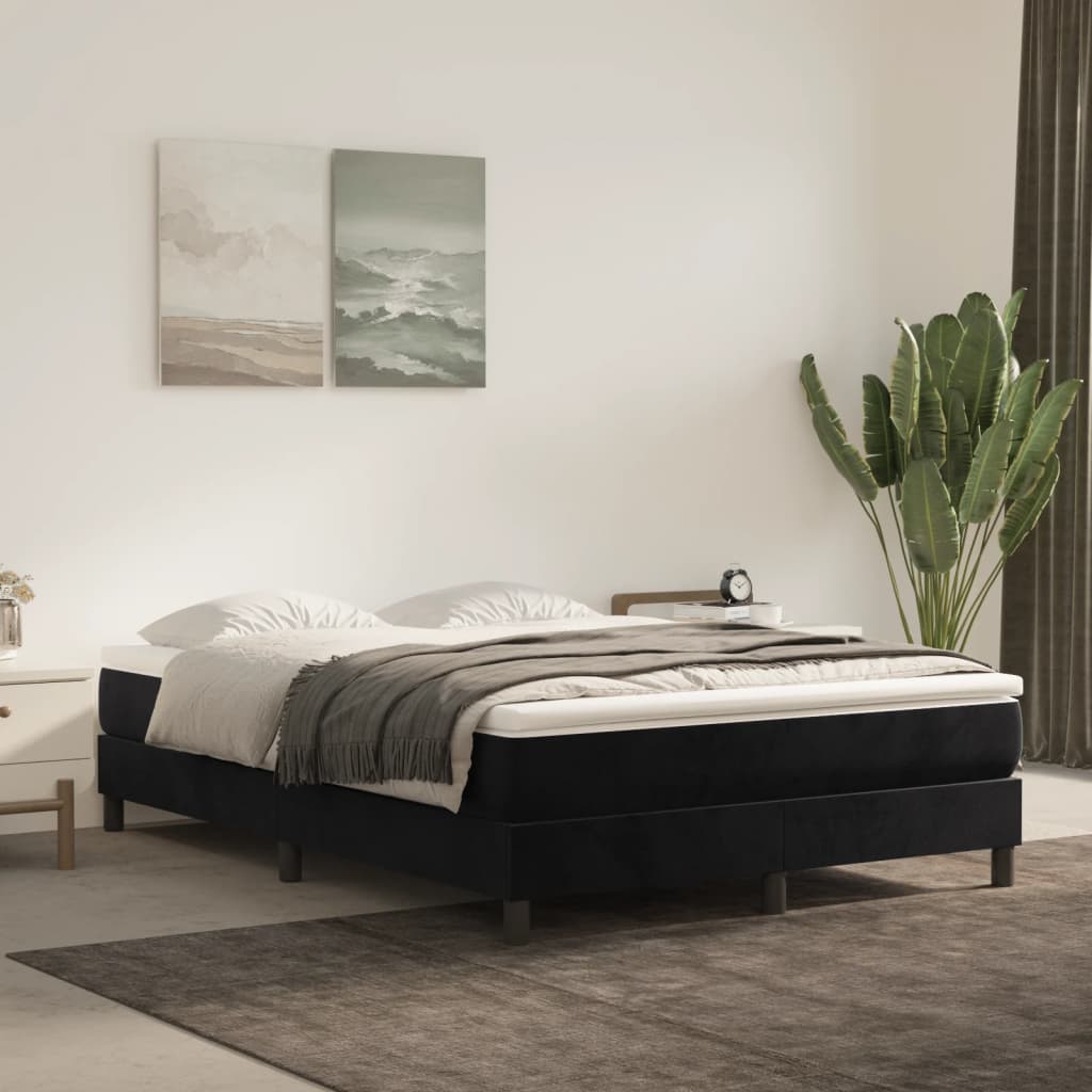 Pocket spring mattress black 140x200x20 cm velvet