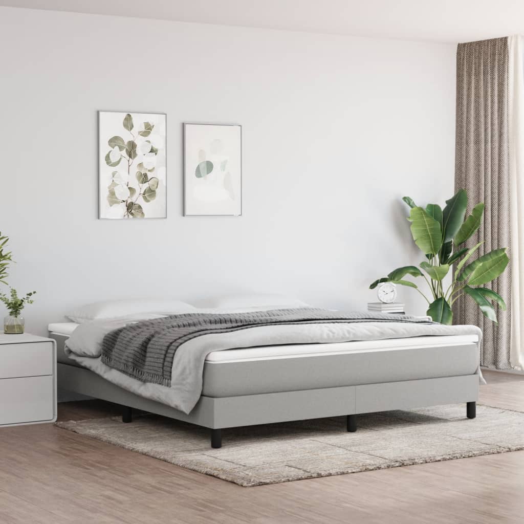 Pocket spring mattress light grey 160x200x20 cm fabric