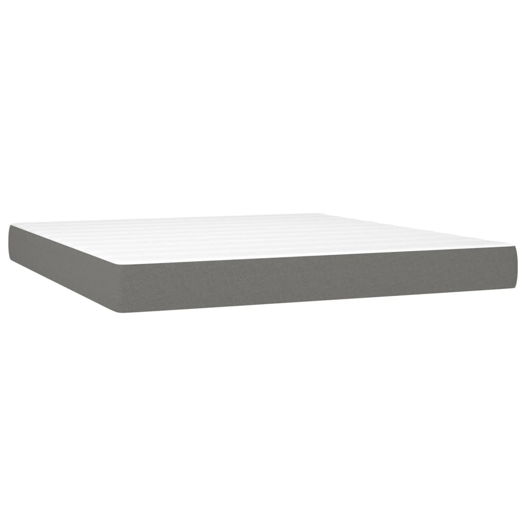 Pocket spring mattress dark grey 160x200x20 cm fabric