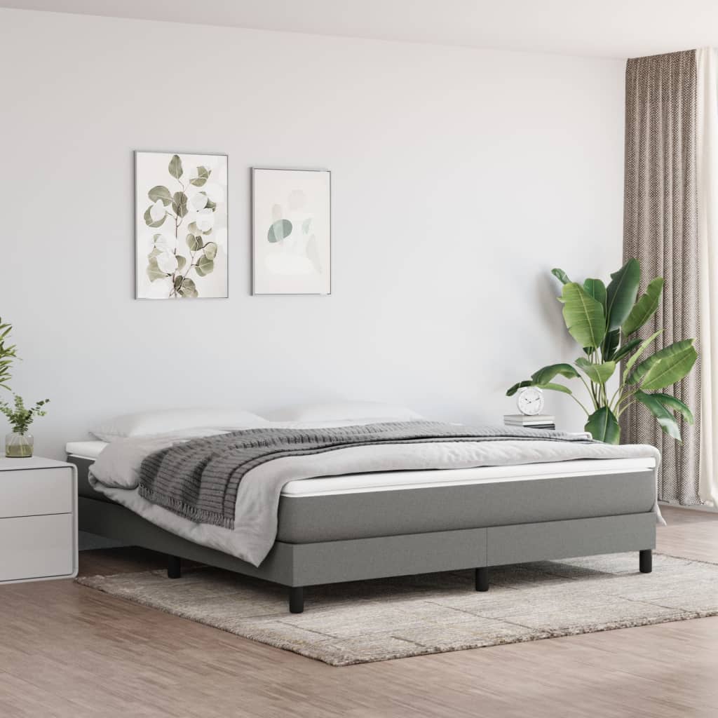 Pocket spring mattress dark grey 160x200x20 cm fabric