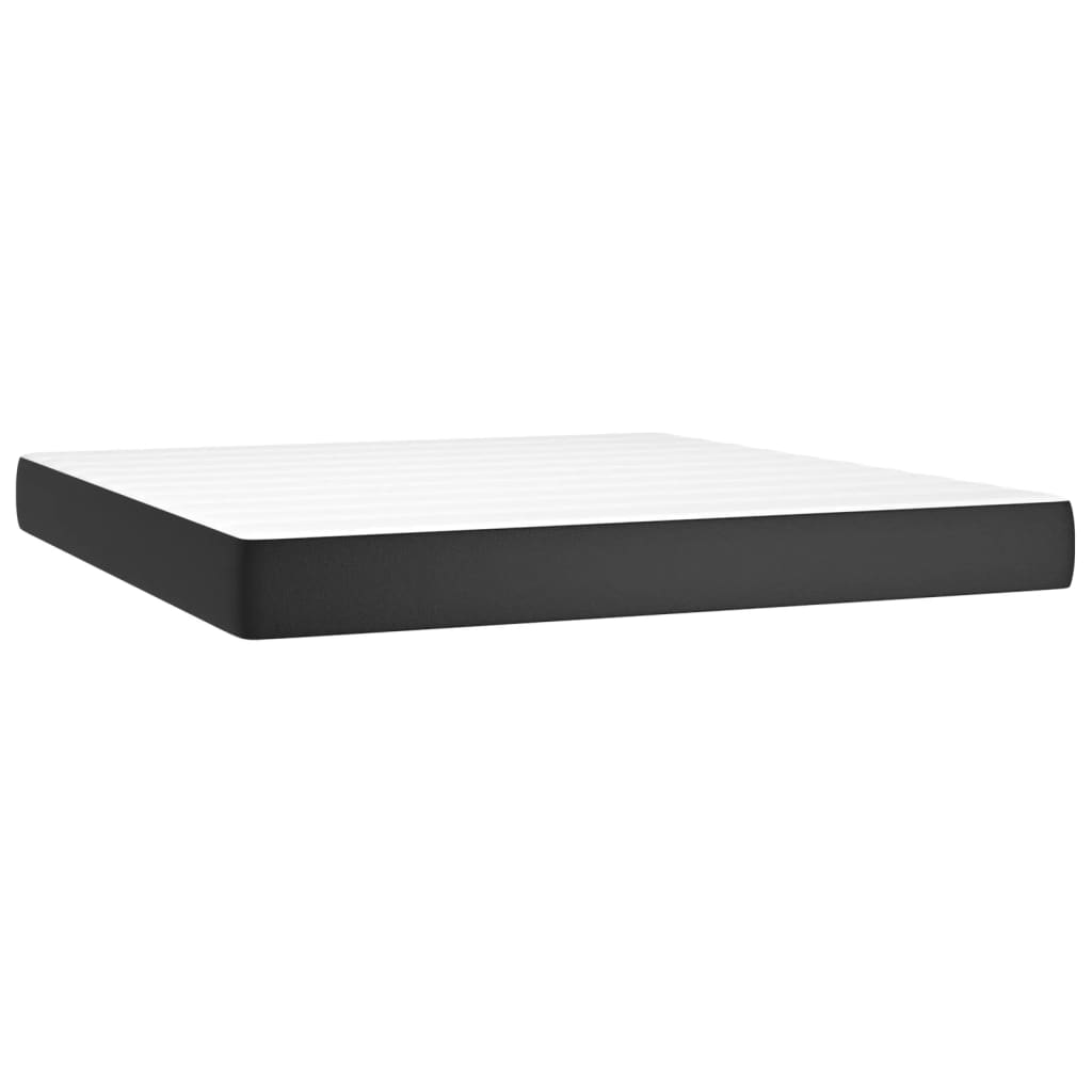Pocket spring mattress black 160x200x20 cm artificial leather