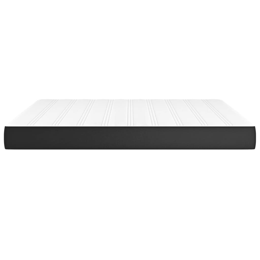 Pocket spring mattress black 160x200x20 cm artificial leather