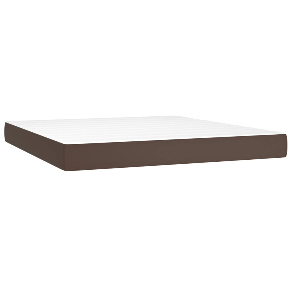 Pocket spring mattress brown 160x200x20 cm artificial leather