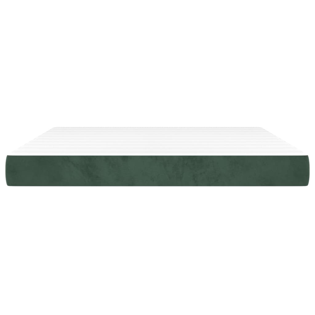 Pocket spring mattress dark green 160x200x20 cm velvet
