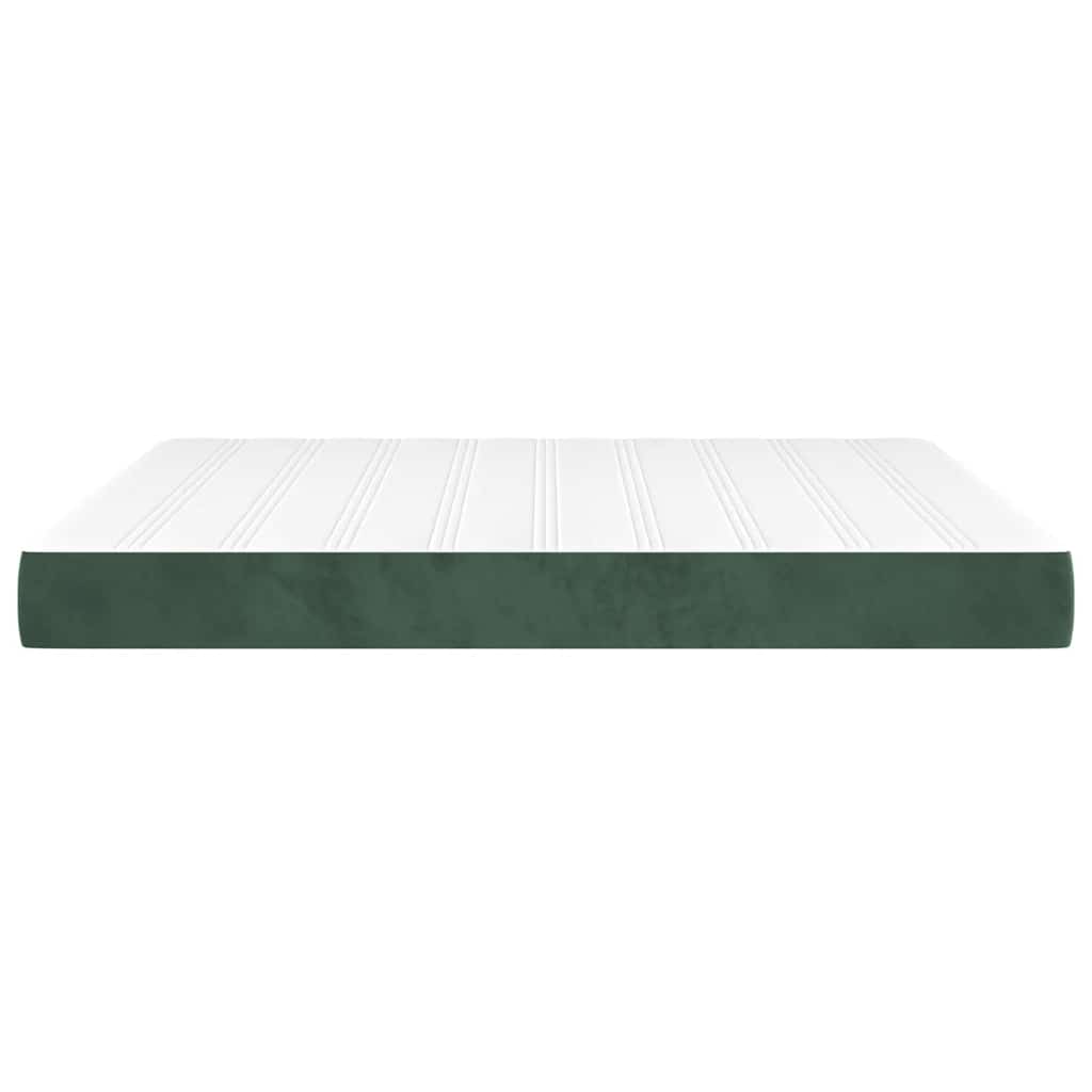 Pocket spring mattress dark green 160x200x20 cm velvet
