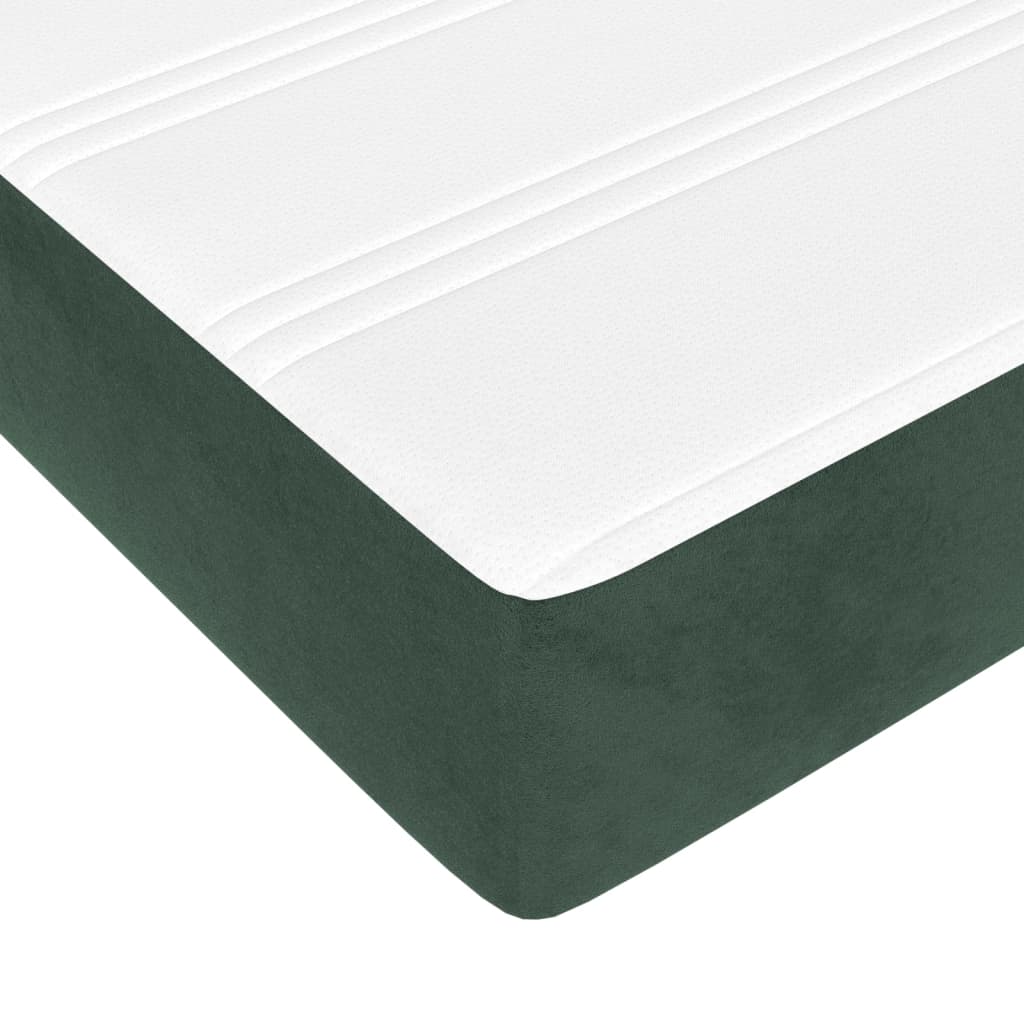 Pocket spring mattress dark green 160x200x20 cm velvet