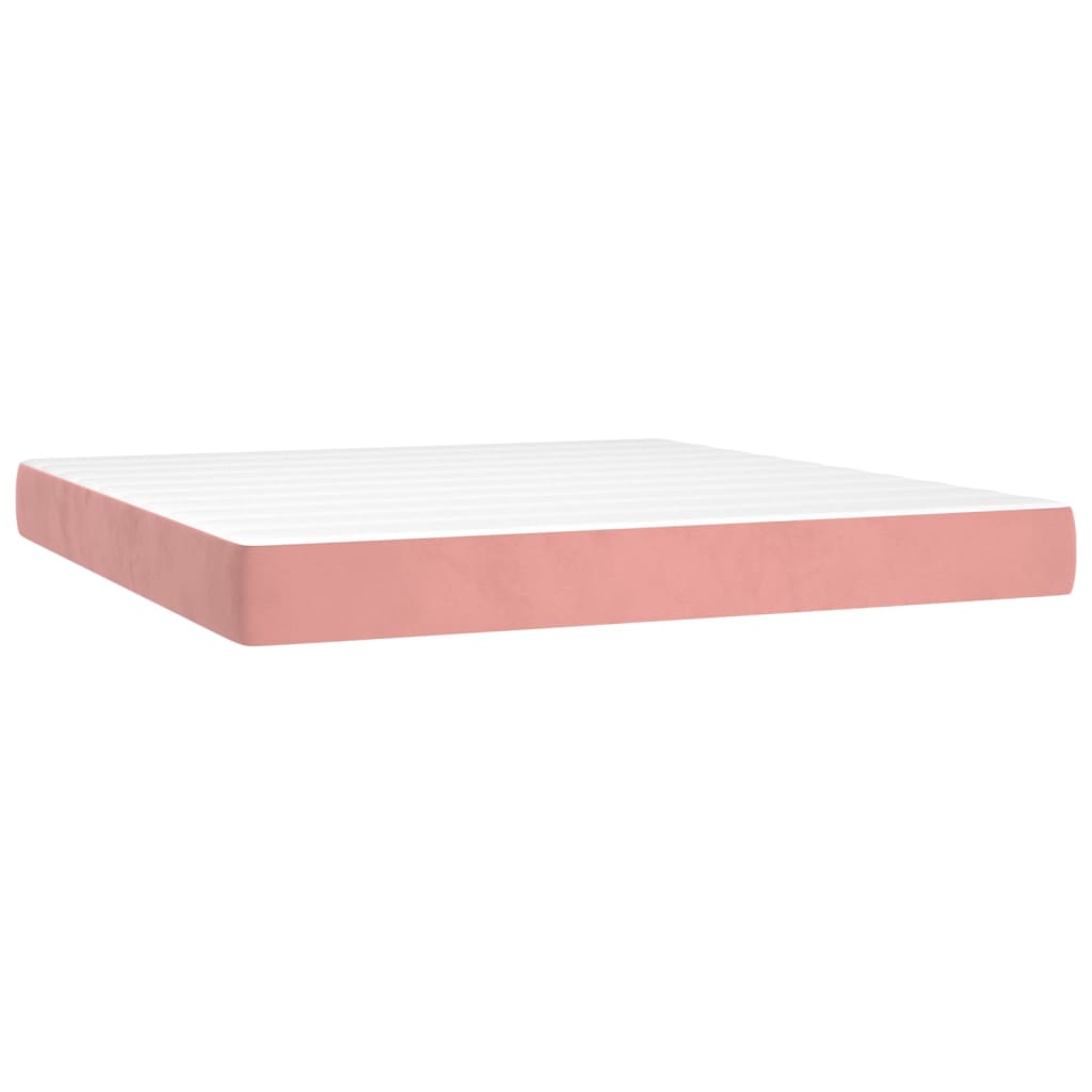 Pocket spring mattress pink 160x200x20 cm velvet