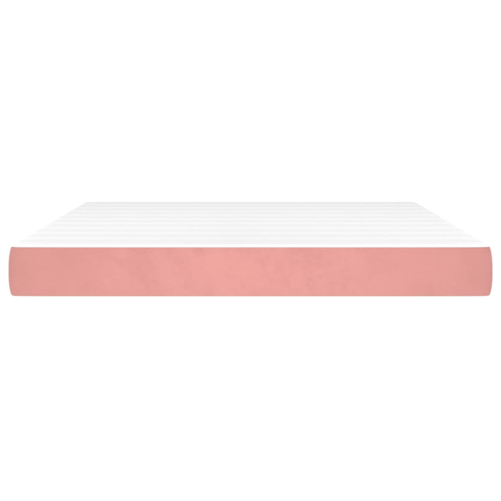 Pocket spring mattress pink 160x200x20 cm velvet