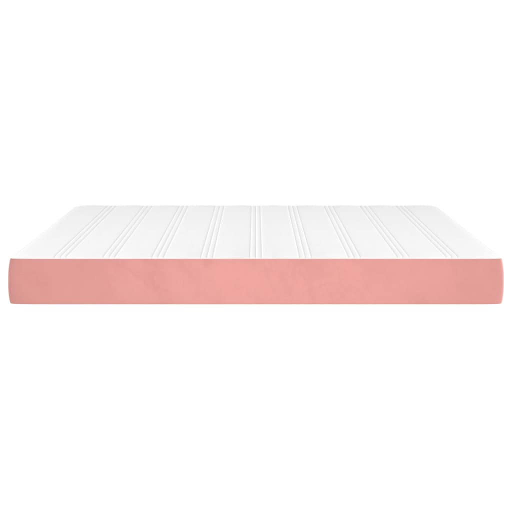 Pocket spring mattress pink 160x200x20 cm velvet