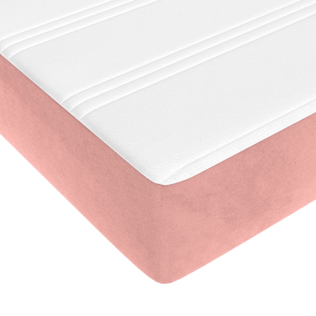 Pocket spring mattress pink 160x200x20 cm velvet