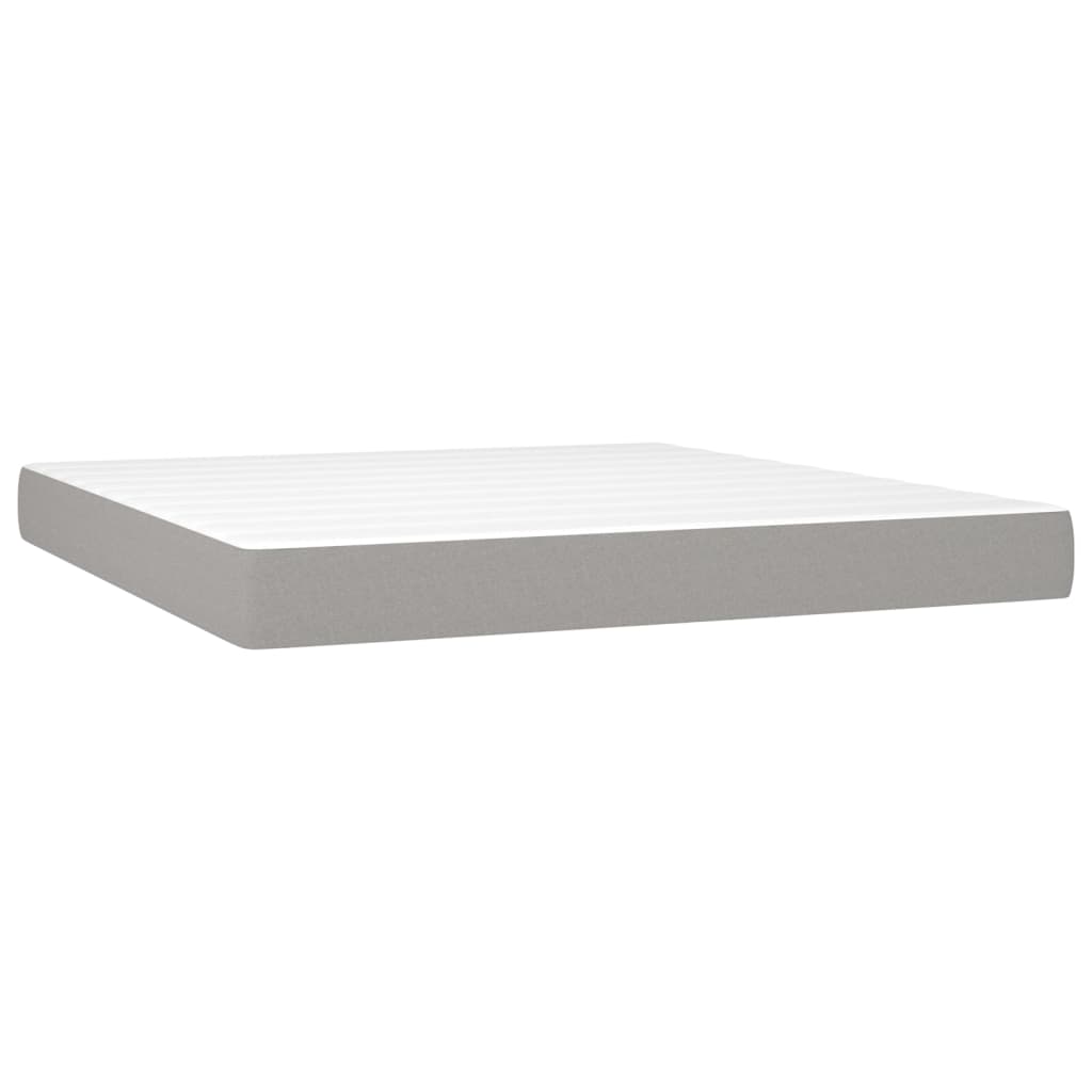 Pocket spring mattress light grey 180x200x20 cm fabric