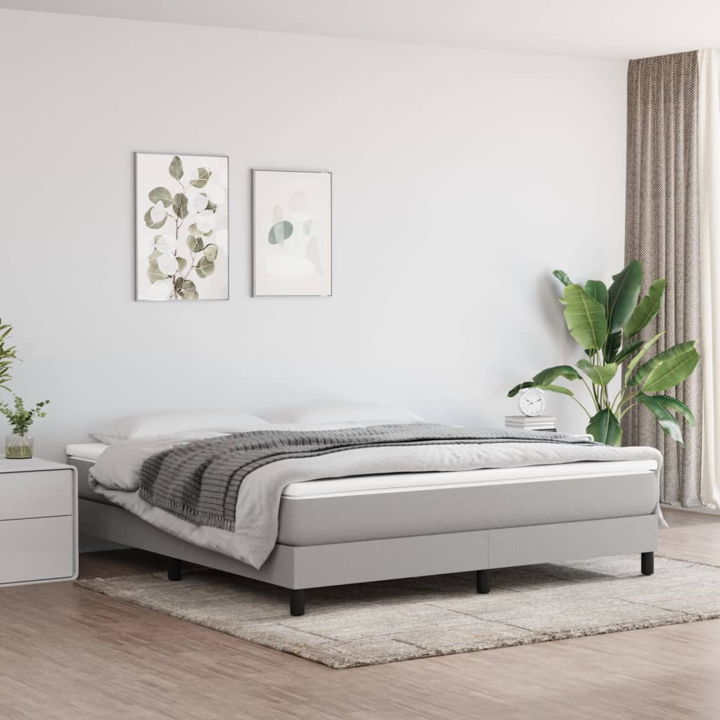 Pocket spring mattress light grey 180x200x20 cm fabric