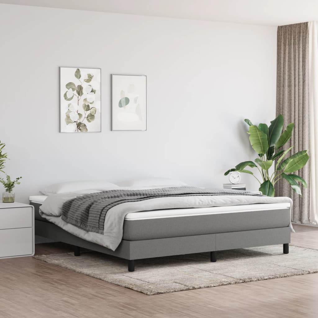 Pocket spring mattress dark grey 180x200x20 cm fabric