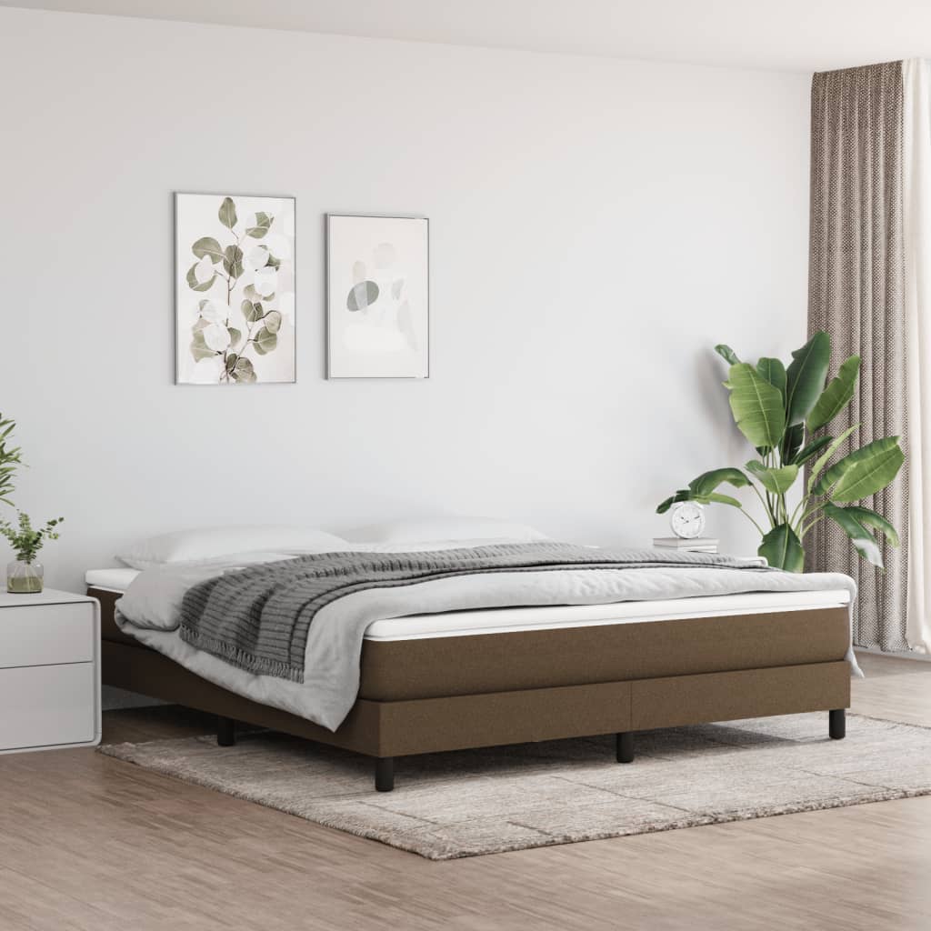 Pocket spring mattress dark brown 180x200x20 cm fabric