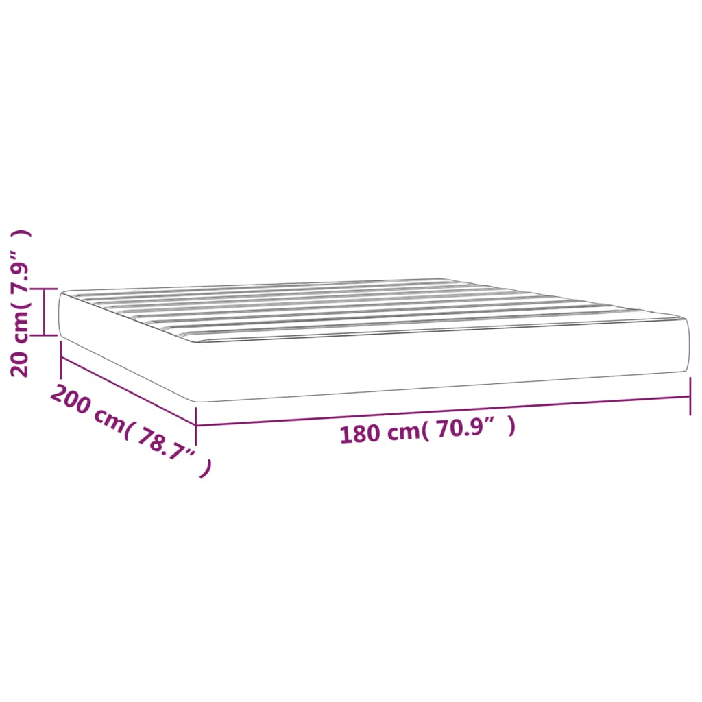 Pocket spring mattress cream 180x200x20 cm fabric
