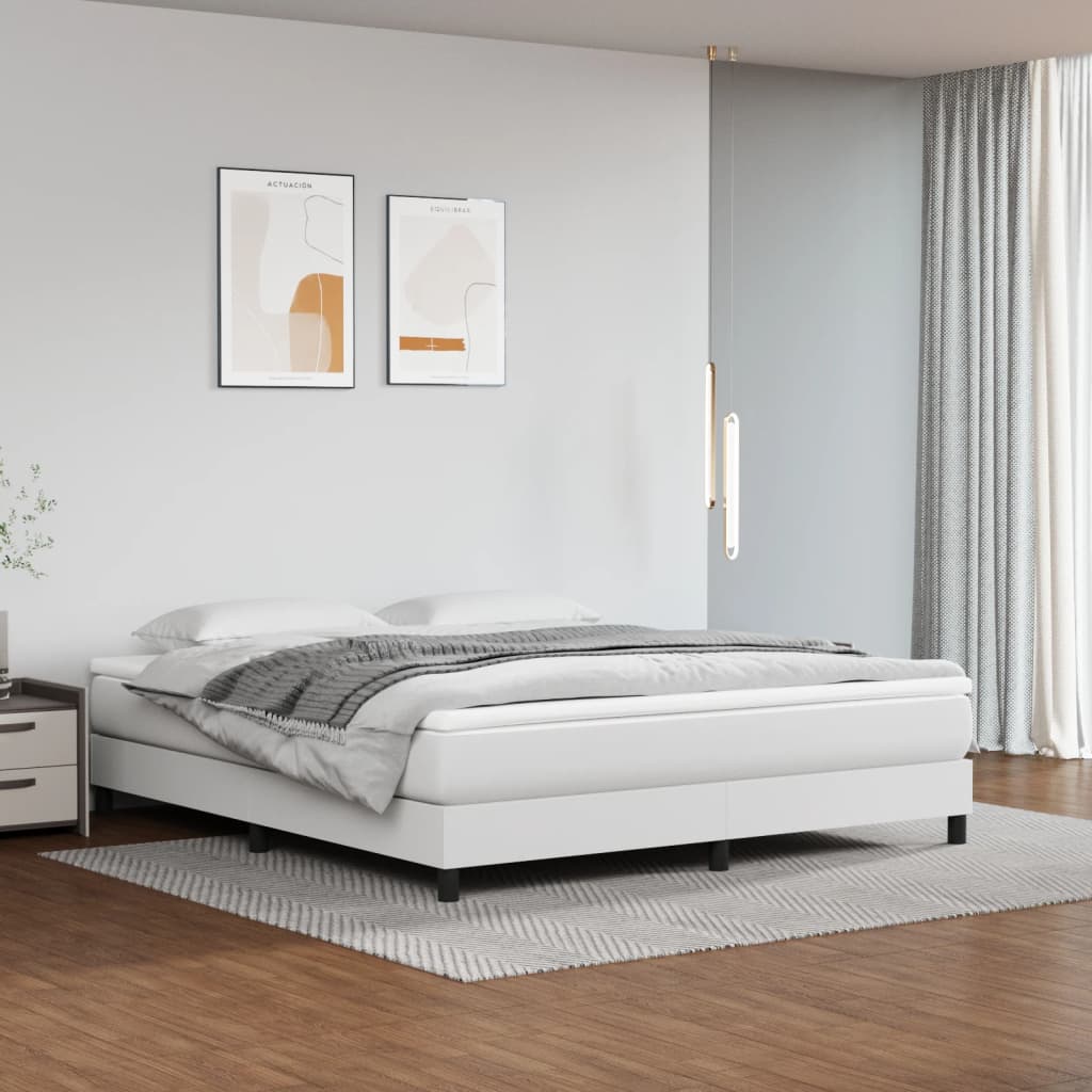 Pocket spring mattress white 180x200x20 cm artificial leather