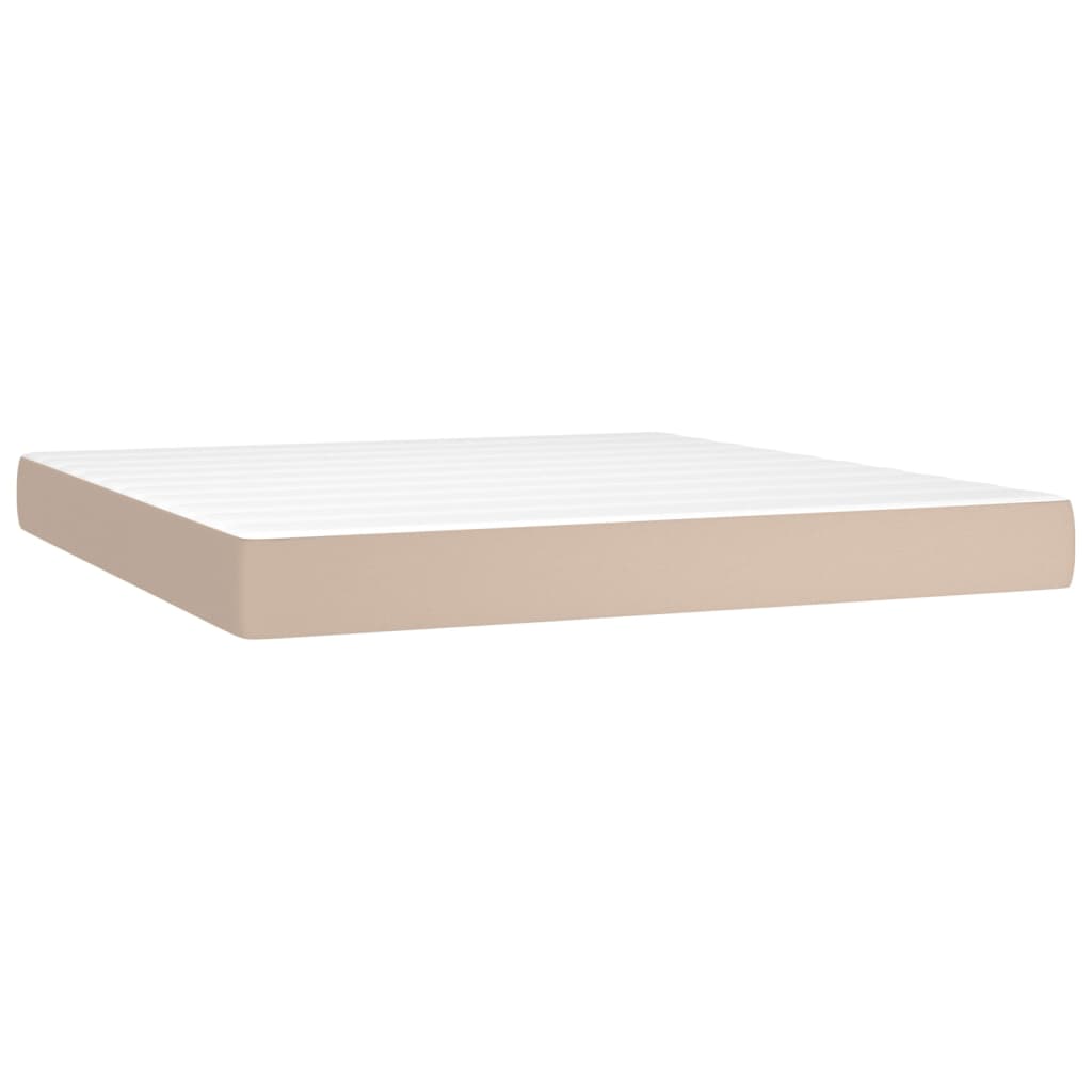 Pocket spring mattress Cappuccino 180x200x20 cm artificial leather