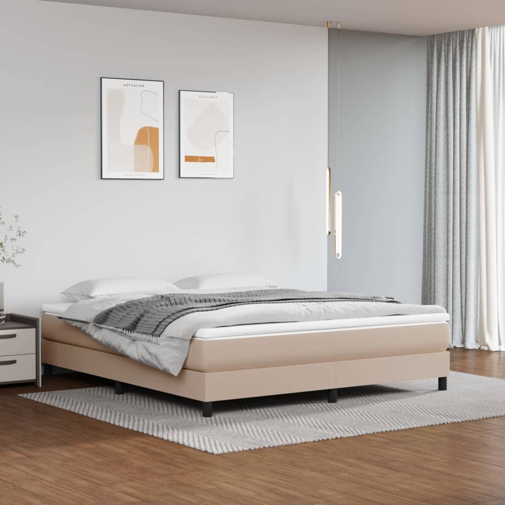 Pocket spring mattress Cappuccino 180x200x20 cm artificial leather