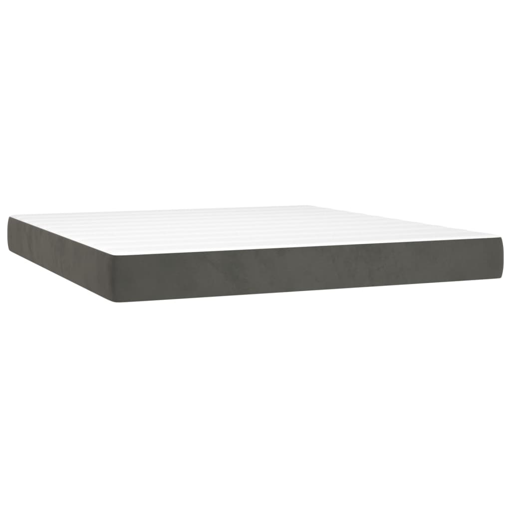 Pocket spring mattress dark grey 180x200x20 cm velvet