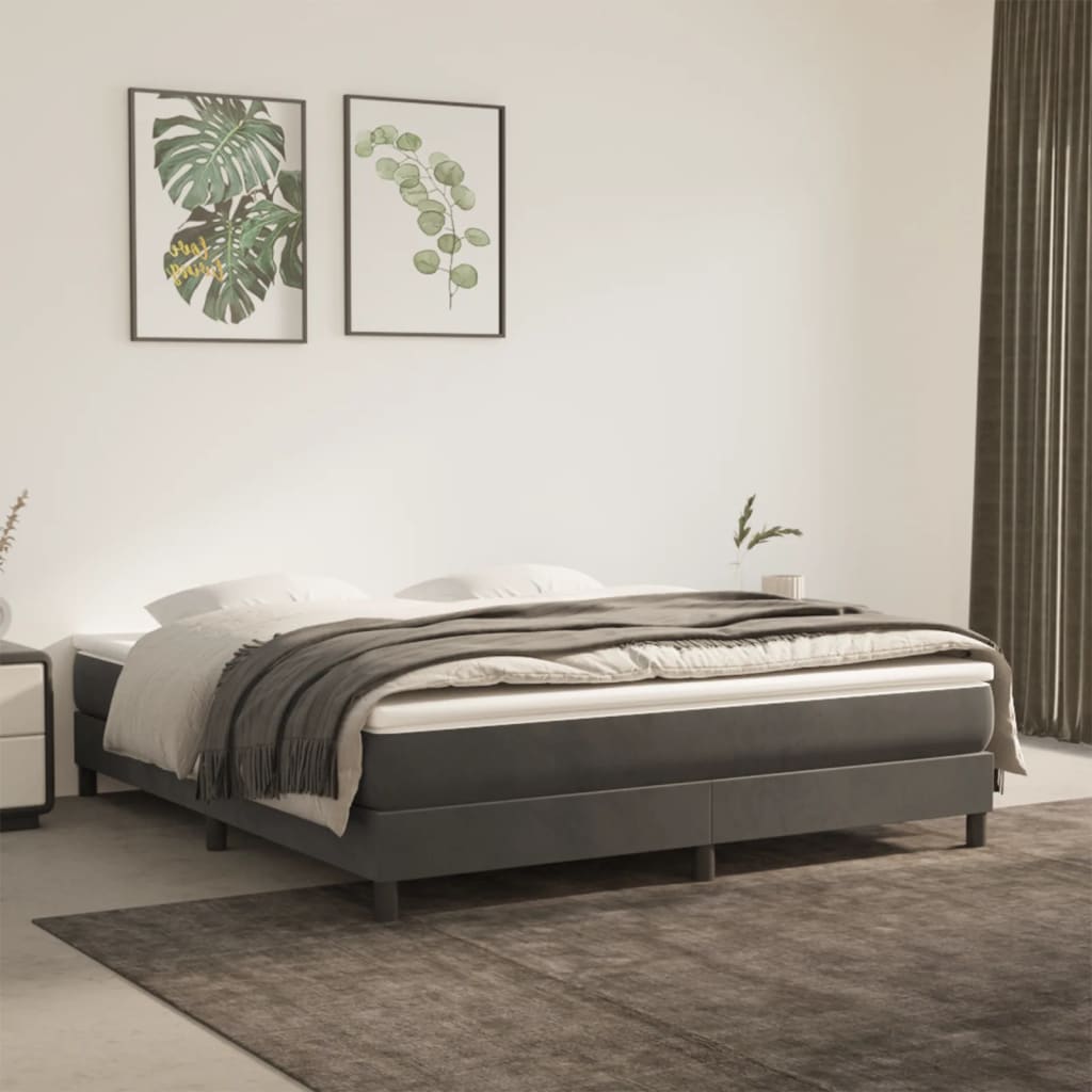 Pocket spring mattress dark grey 180x200x20 cm velvet