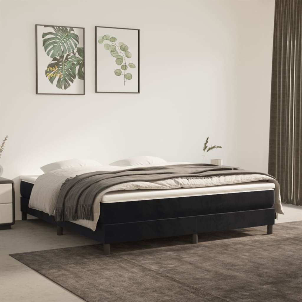 Pocket spring mattress black 180x200x20 cm velvet