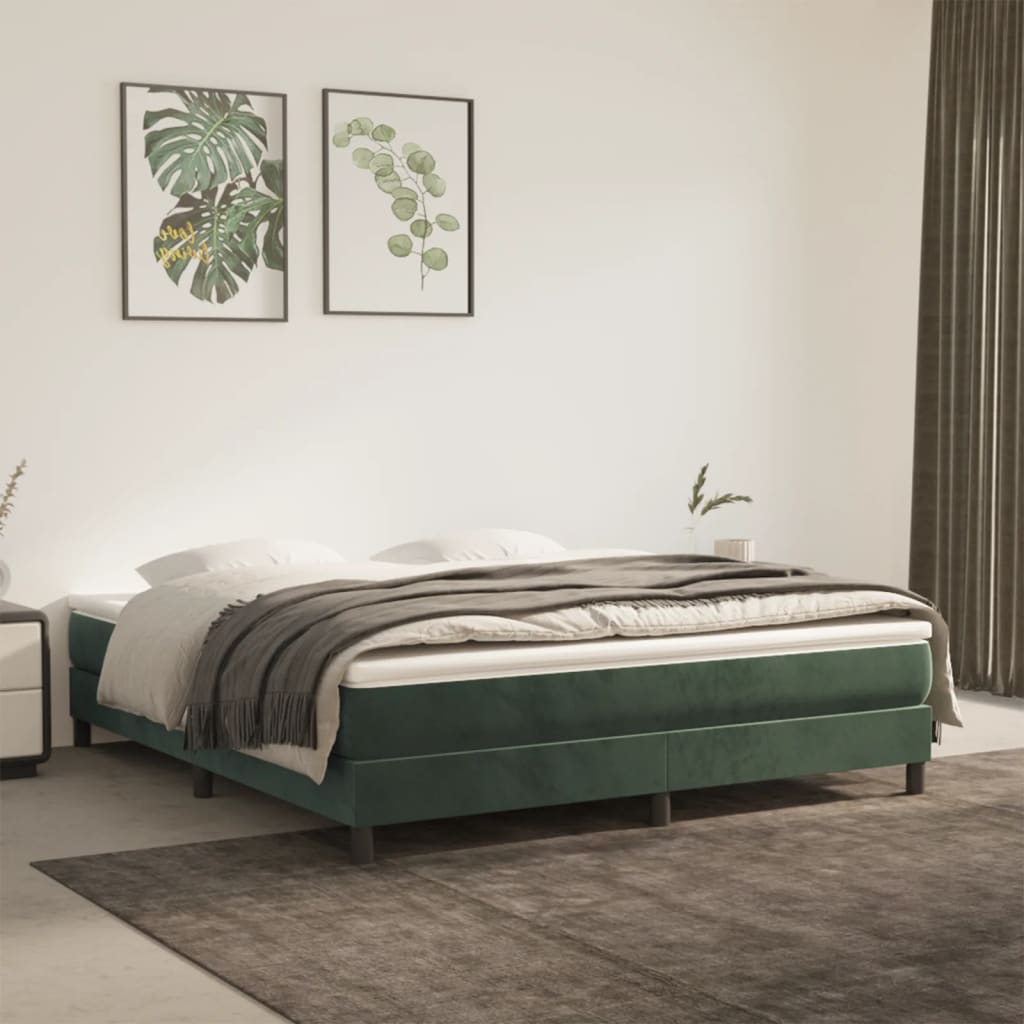 Pocket spring mattress dark green 180x200x20 cm velvet