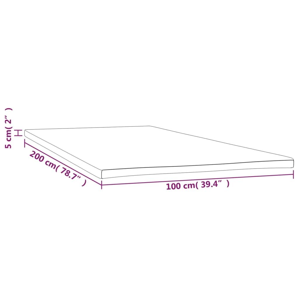 Mattress topper 100x200x5 cm