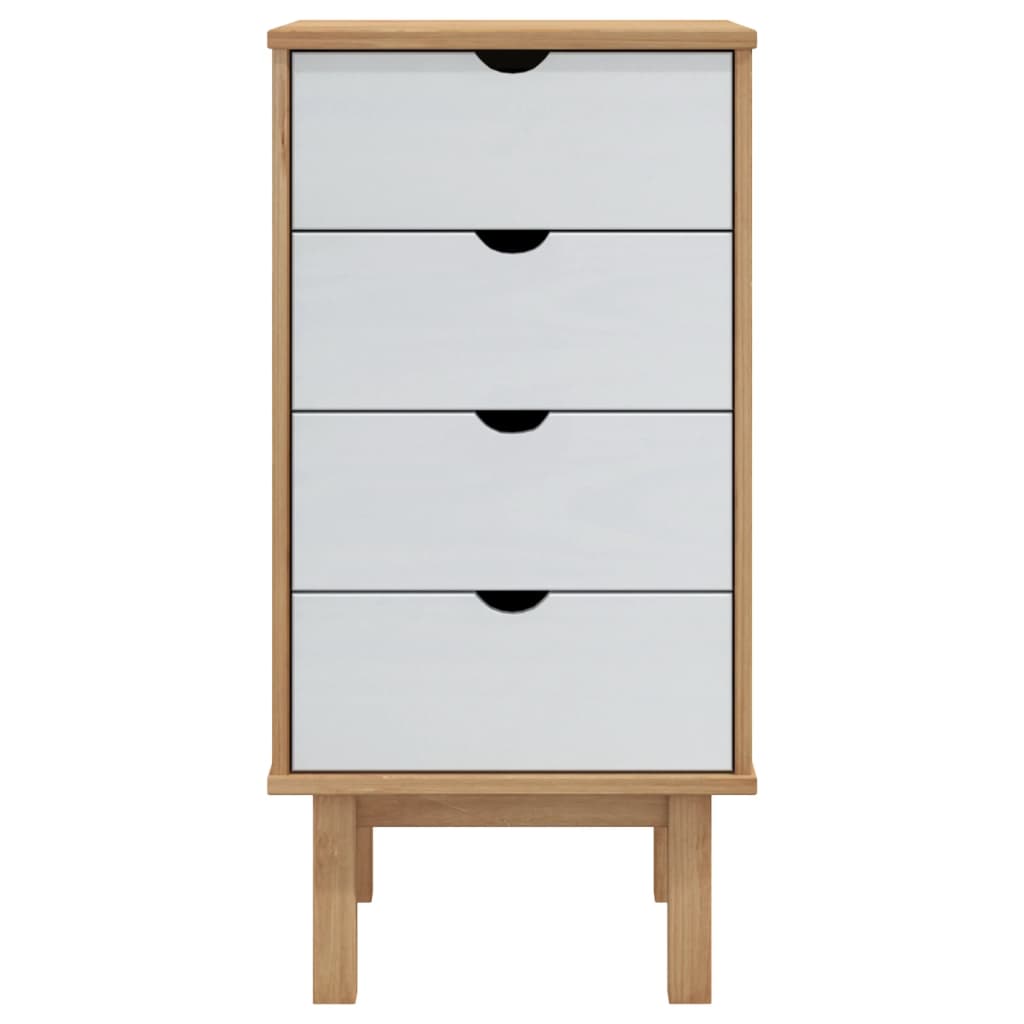 Schubladenschrank OTTA Braun&Weiß 46x39,5x90 cm Massivholz