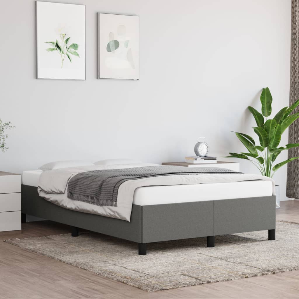 Bed frame without mattress dark grey 120x200 cm fabric
