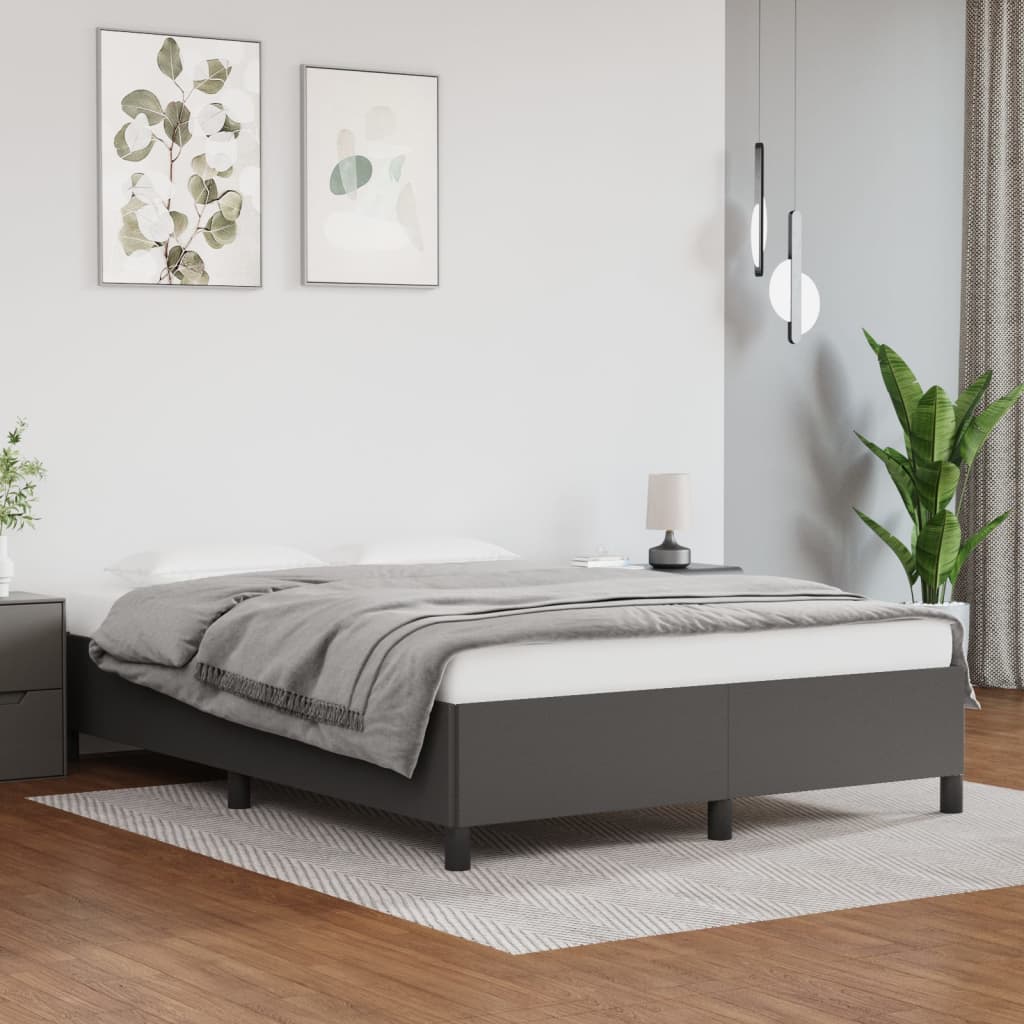 Bed frame grey 140x200 cm artificial leather