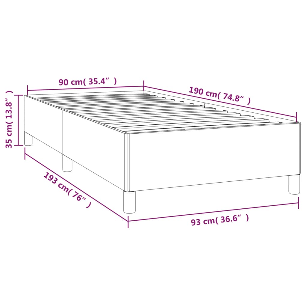 Bettgestell Schwarz 90x190 cm Samt