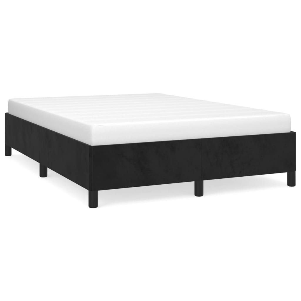Bed frame without mattress Black 140x190 cm Velvet