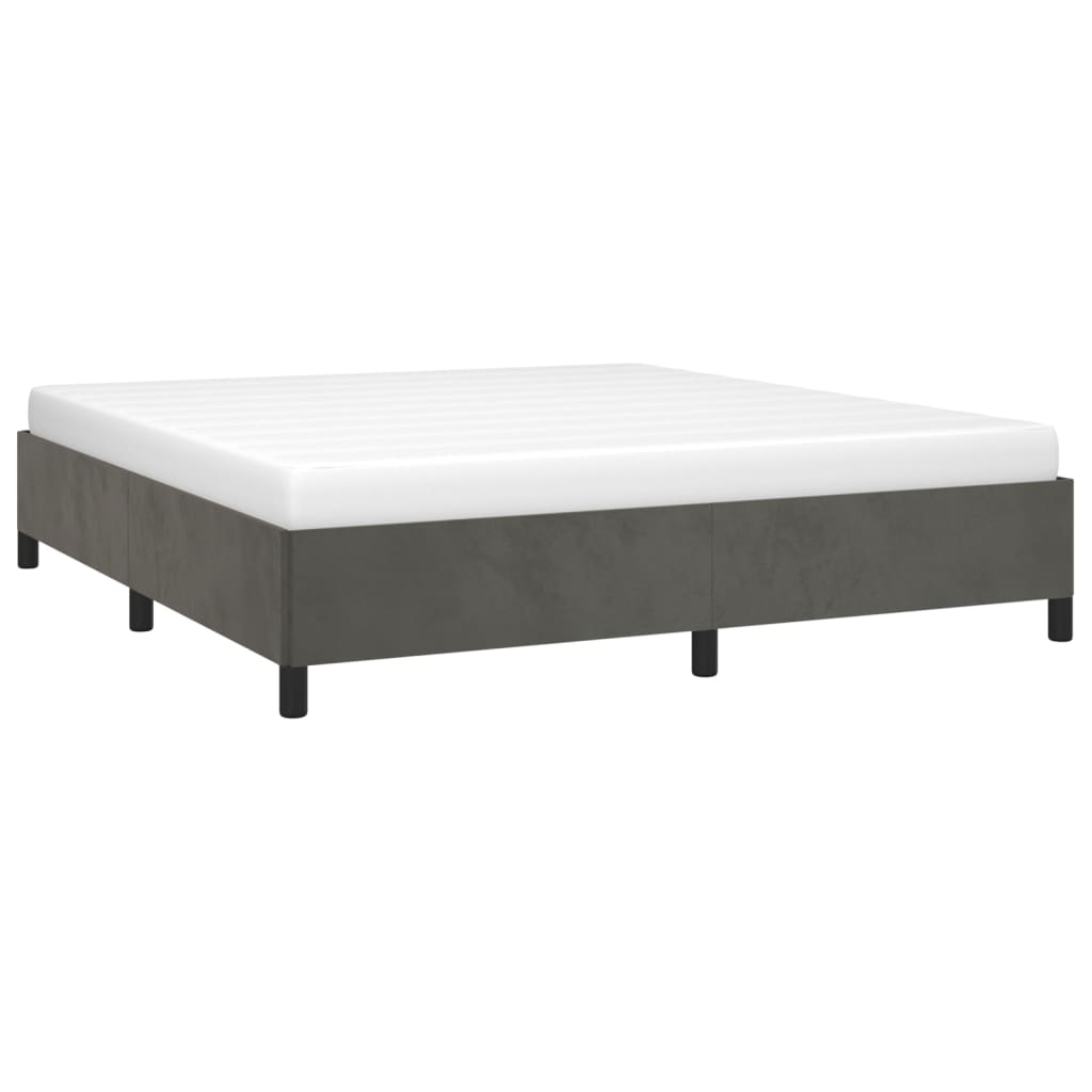 Bettgestell ohne Matratze Dunkelgrau 180x200 cm Samt