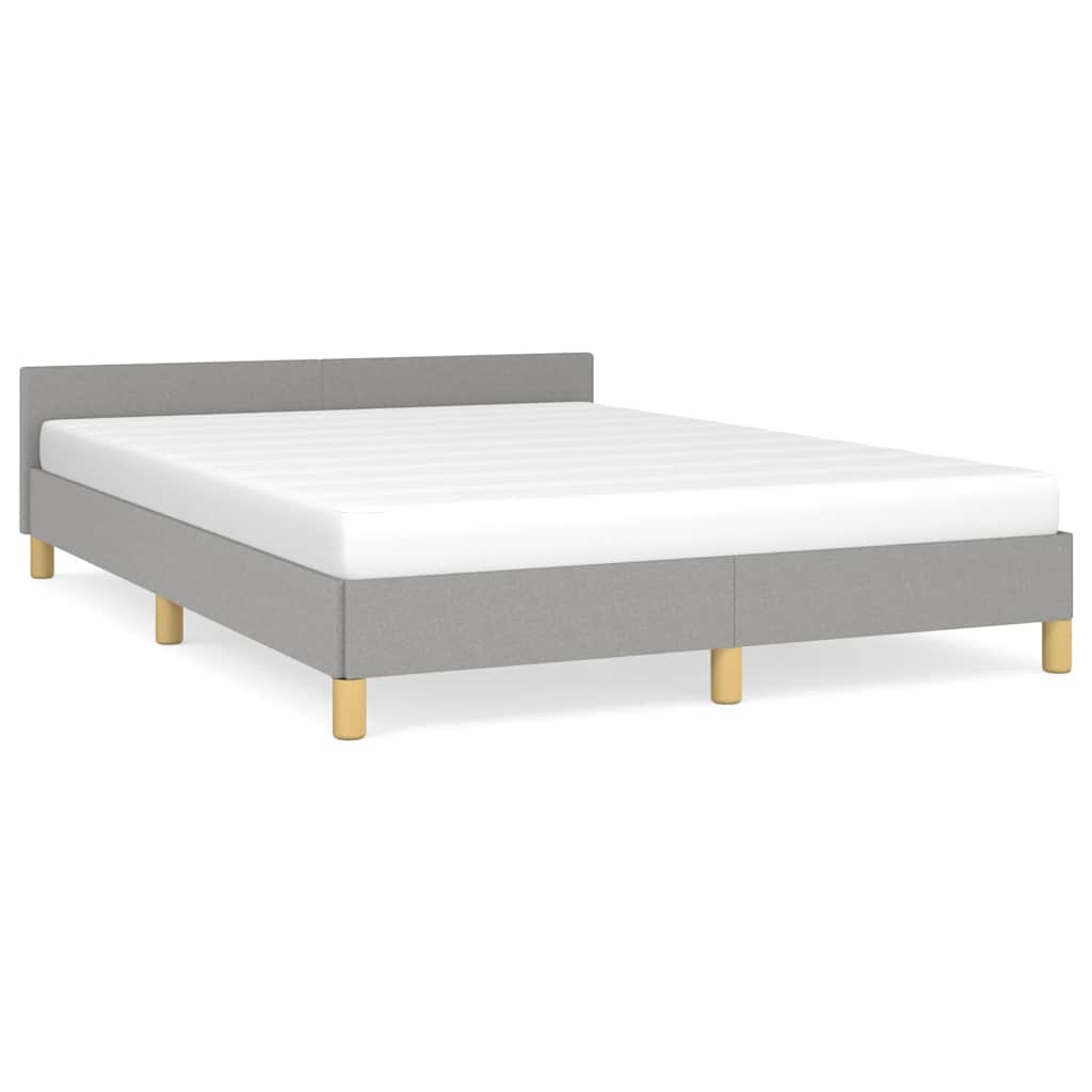 Bettgestell ohne Matratze Hellgrau 140x200 cm Stoff