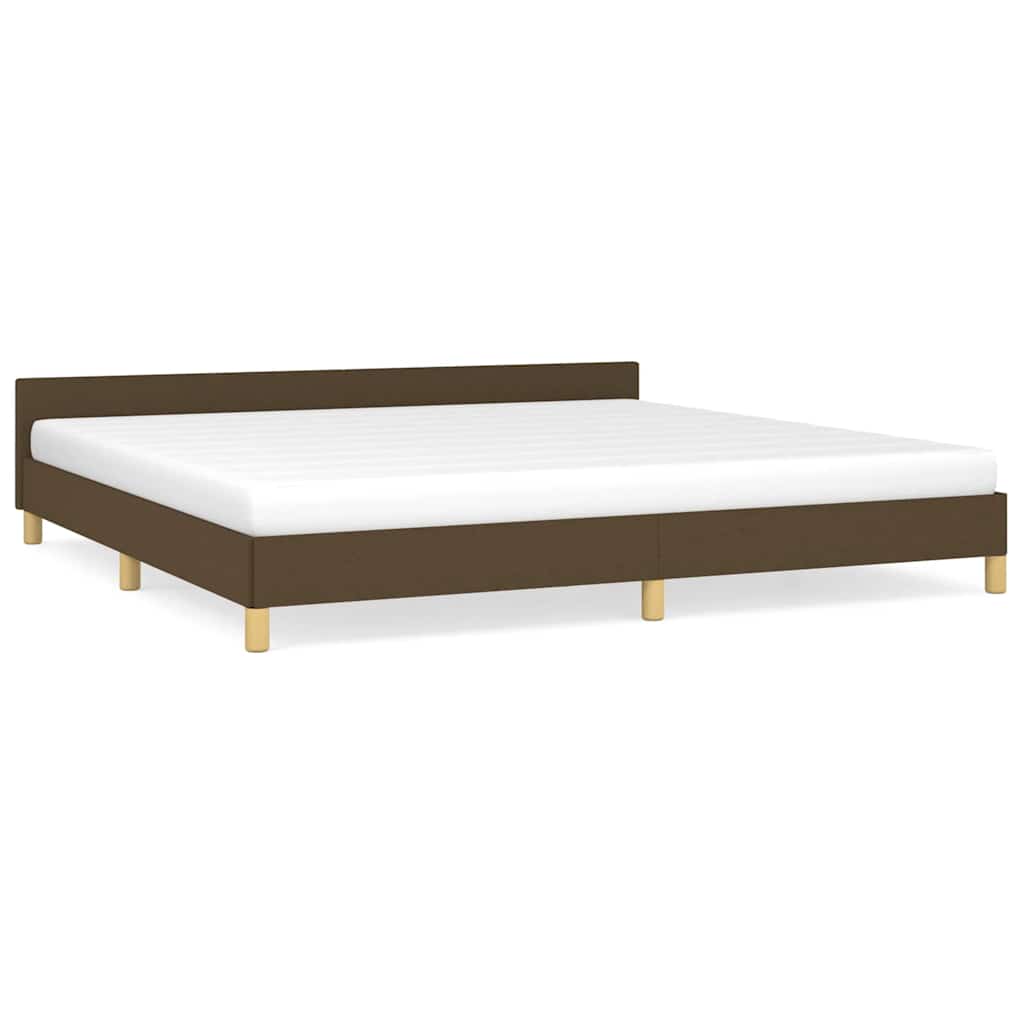 Bed frame without mattress dark brown 200x200 cm fabric