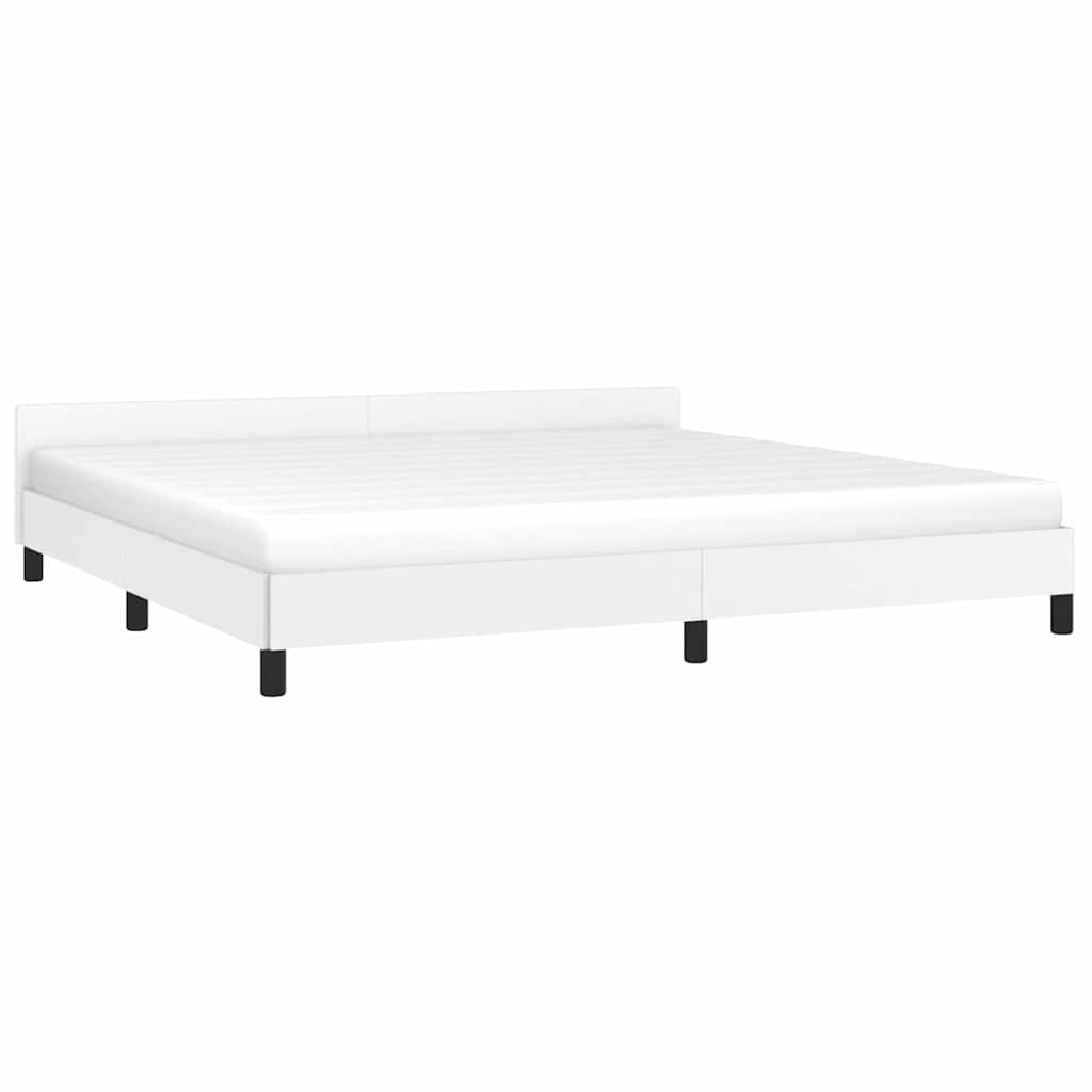 Bettgestell mit Kopfteil ohne Matratze Weiß 200x200 cm