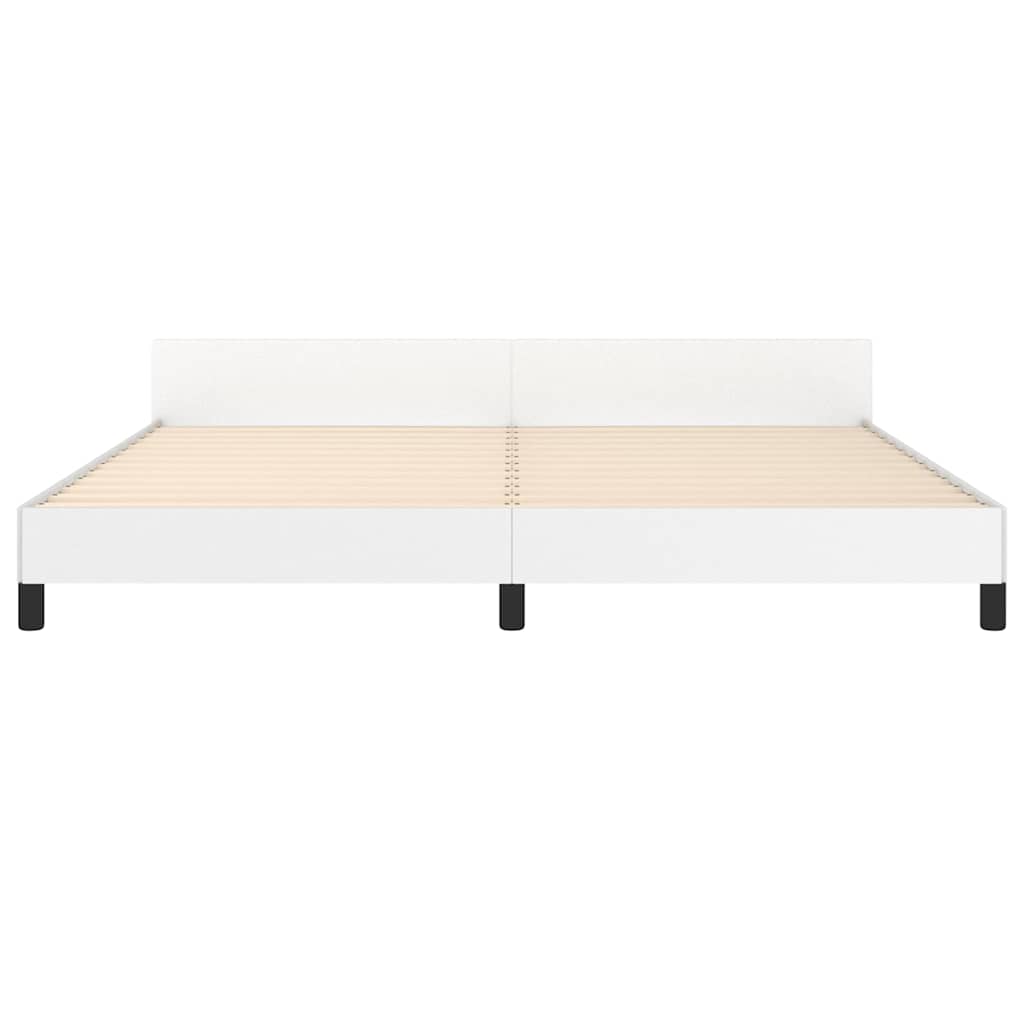 Bettgestell mit Kopfteil ohne Matratze Weiß 200x200 cm