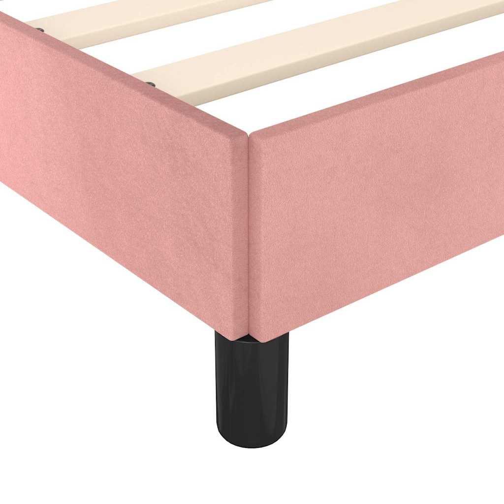 Bed frame with headboard without mattress pink 140x200 cm velvet