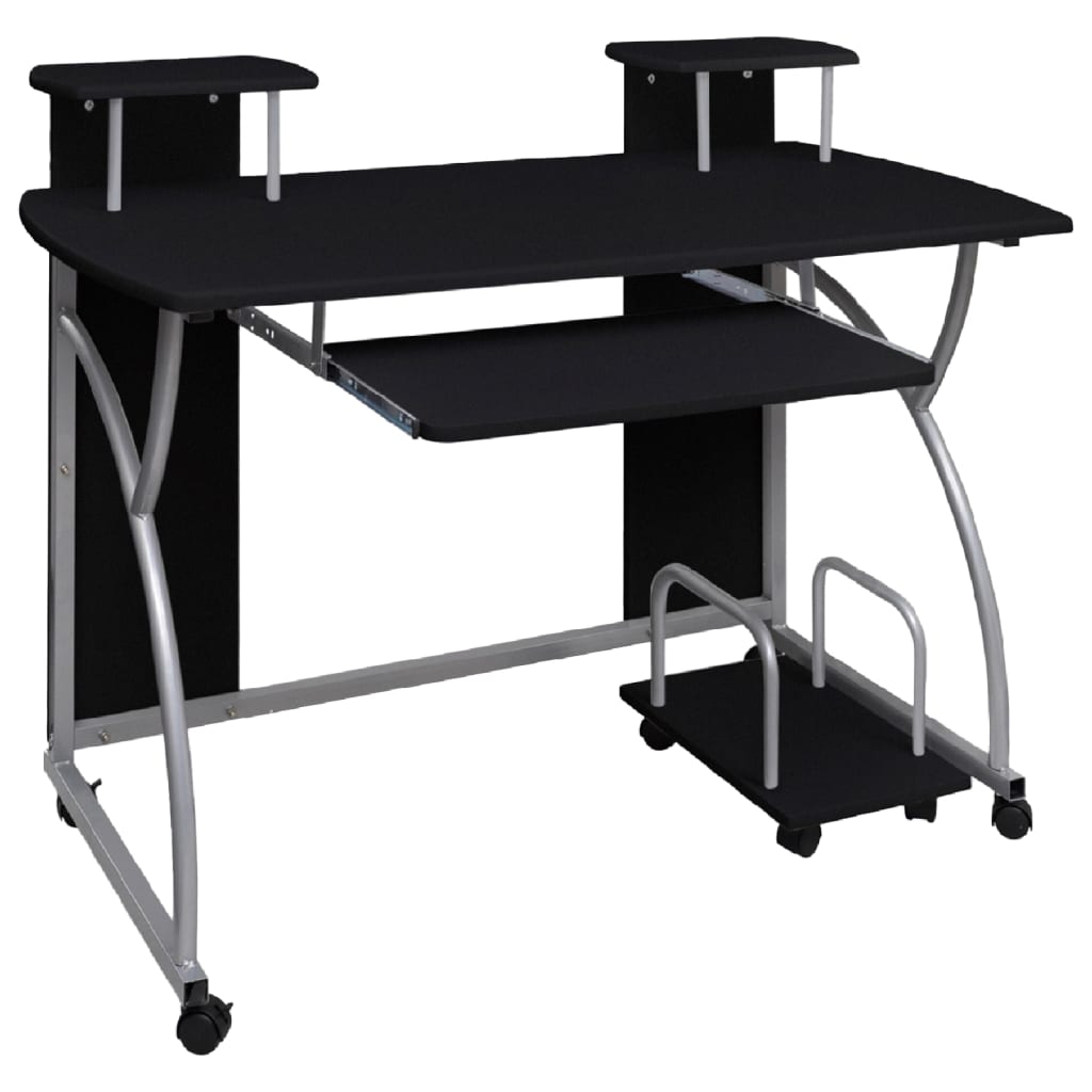 Computer desk black 110x52x88.5 cm wood-based material