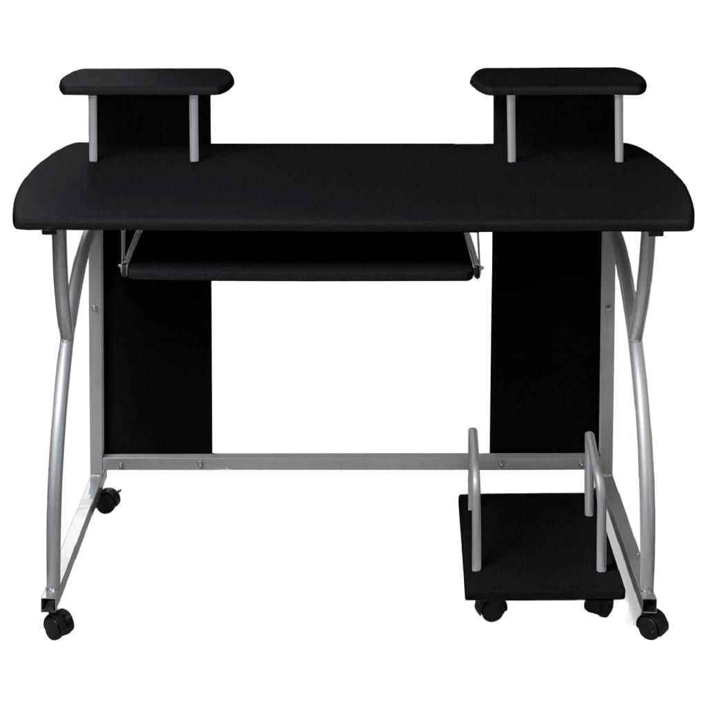 Computer desk black 110x52x88.5 cm wood-based material
