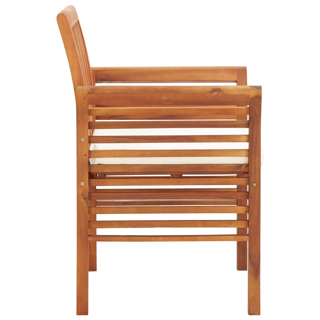 Garden dining chairs with cushions 8 pcs. Solid acacia wood