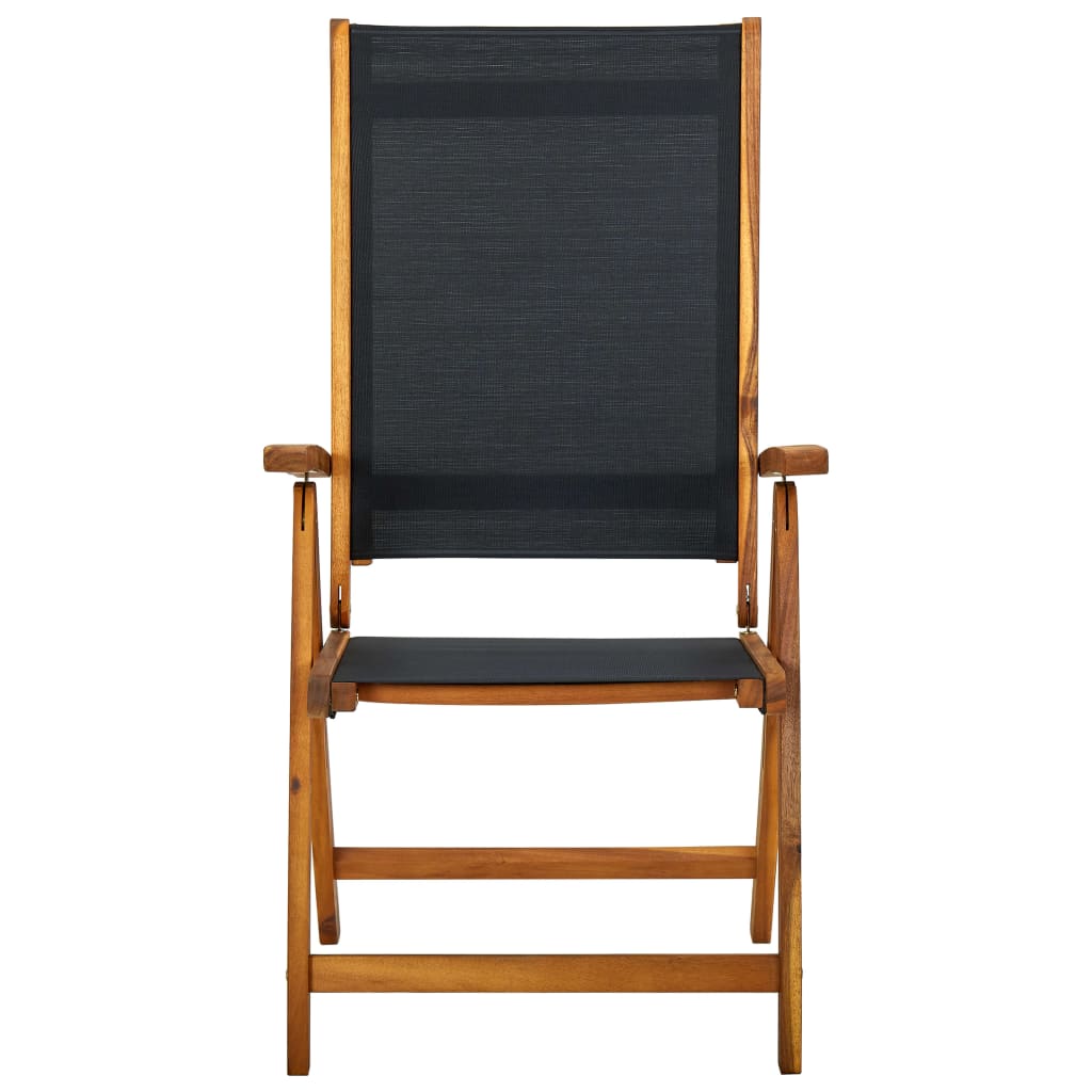 Garden chairs 6 pcs. Foldable solid wood acacia and textilene